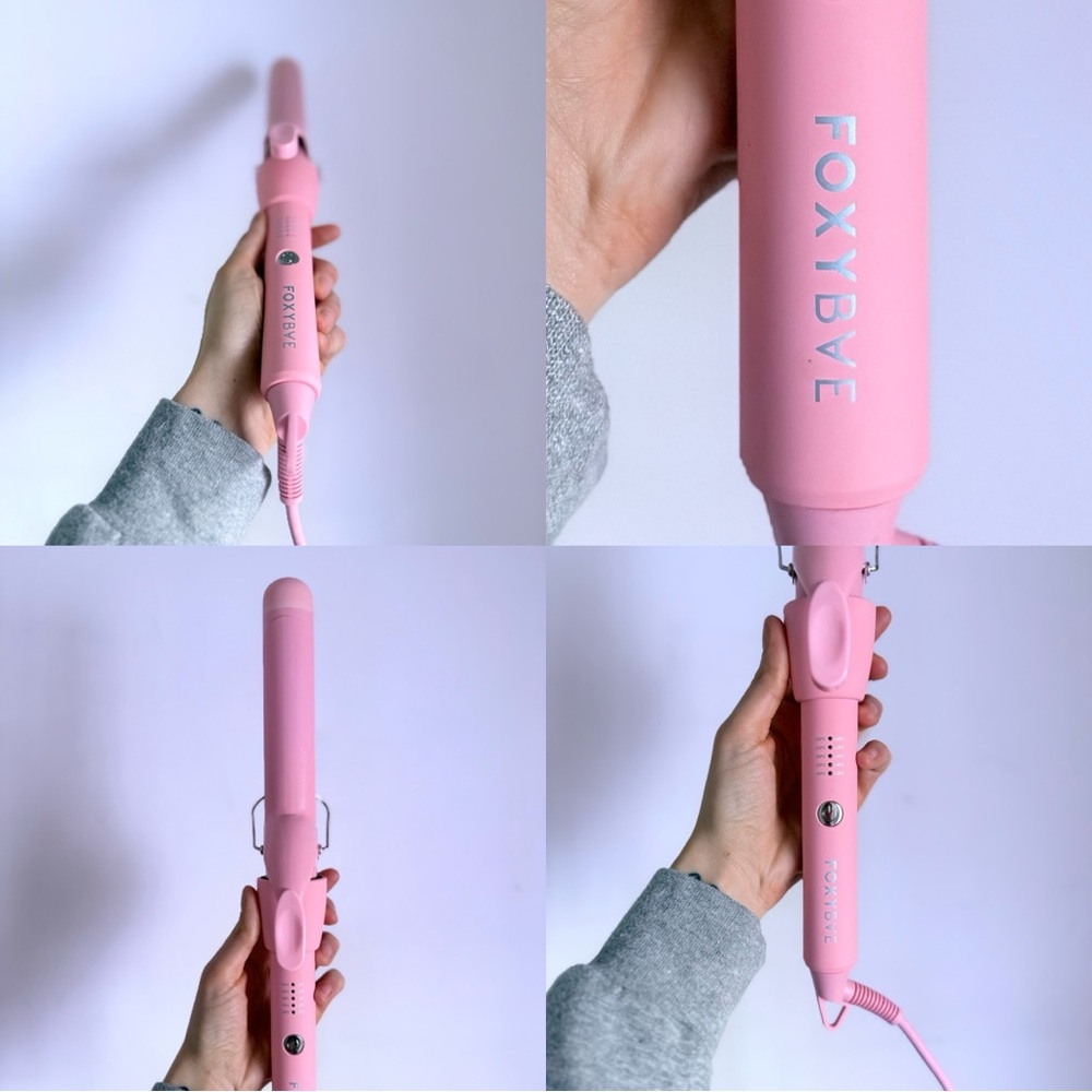FoxyBae Bounce Bae 1” Ceramic Curling Iron – Party Pink Dual Voltage Wand